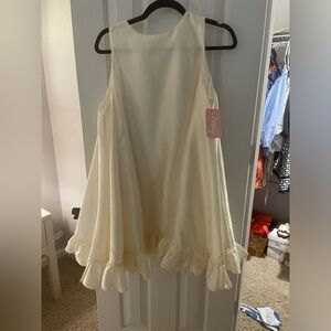 Ivory Bridal Swing Dress with Pearls